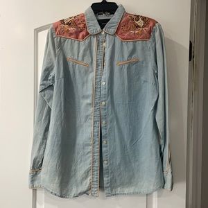 Mason scotch tiger denim shirt
